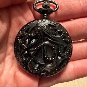 Black Octopus Pocket Watch